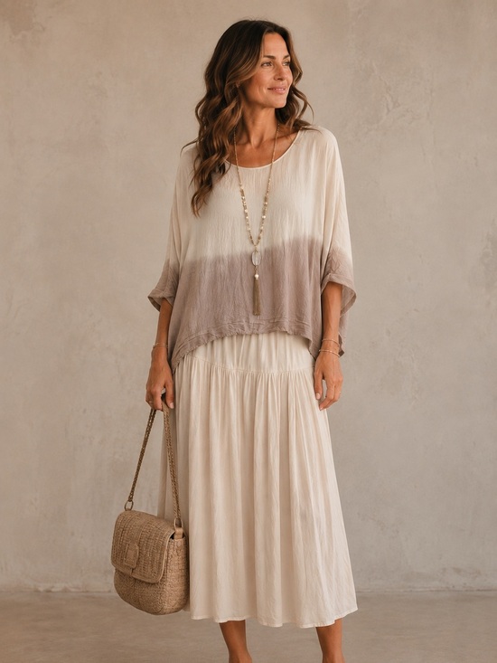 Other - Women’s Made in Italy Silk Blend Boho Maxi Skirt Set. Size M.